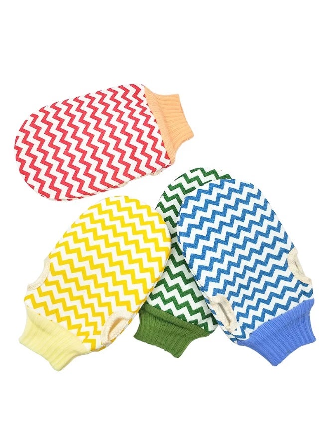 ٤ قطع قفاز تقشير الجسم احترافي لإزالة الجلد الميت – ليفة استحمام لعلاج جلد الوزة وتنظيف المسام بعمق - Image 2